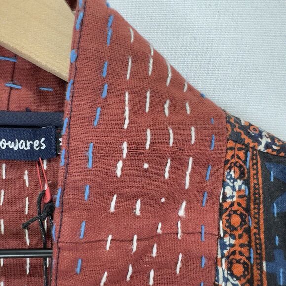 Indigowares Jacket Womens Medium Brown Artsy‎ Hippie Boho Indie Open Layering - Picture 16 of 16